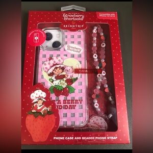 Strawberry Shortcake x SkinnyDip iPhone 13/14/15 phone case and strap NWT